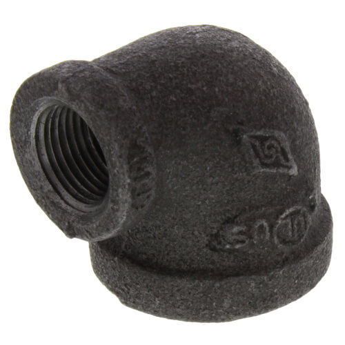 3-4 x 3-8 black reducing 90 elbow