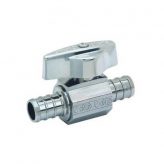 1/2" PEX Crimp x PEX Crimp Straight Stop Valve Chrome Lead Free