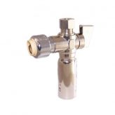 1/2" Push-Fit x 3/8" OD Comp w/ Water Hammer Arrester, Angle Stop
