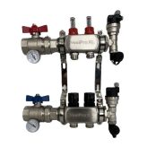 VesiPro XL 3-Loop 1-1/4" Stainless Steel Radiant Heat Manifold w/ Flow Meter