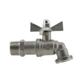 1/2" Male NPT x 3/4" Male GHT Stainless Steel Hose Bibb