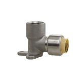 1/2" Stainless Steel Push-Fit x 1/2" Female NPT Drop Ear 90 Degree Elbow