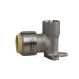 3/4" Stainless Steel Push-Fit x 1/2" Female NPT Drop Ear 90 Degree Elbow