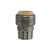 1" Stainless Steel Push-Fit x 1" Male NPT Adapter