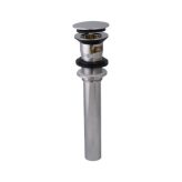 1-1/4” x 6" Chrome Lav Drain w/ Clicker,  P.O. with Overflow