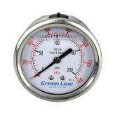 1/4" Male NPT, 2-1/2" Face Liquid Filled, 0 - 1000 PSI Stainless Steel Pressure Gauge