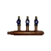 Copper 3/4" F1807 (Crimp) Inlet x 1/2" F1807 (Crimp) w/ Valves, 3-port Closed