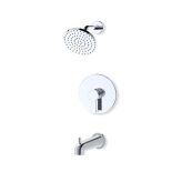Fluid F241023T Citi Curved Diverting Tub Spout & 6” Shower Head Trim Kit Chrome Plated
