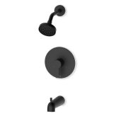 Fluid F241023TMB Citi Curved Diverting Tub Spout & 6” Shower Head Trim Kit Matte Black